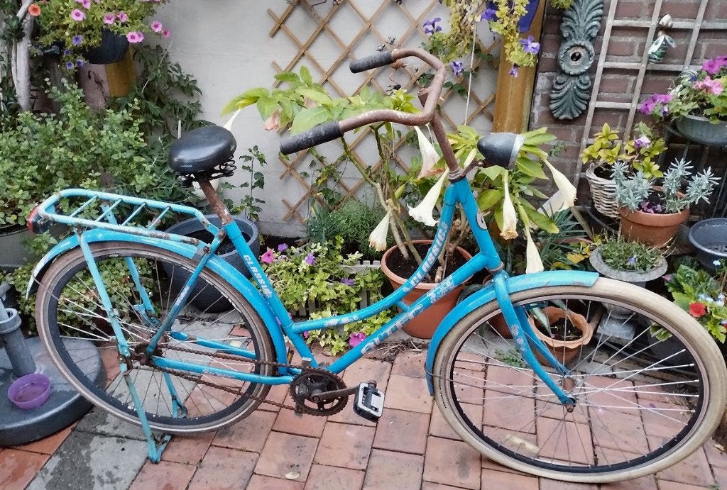 oude omafiets voor decoratie!, Tuin en Terras, Ophalen, Gebruikt, Metaal, Overige typen