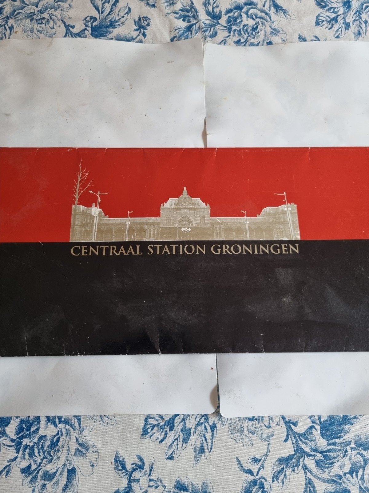 Centraal Station Groningen - Vintage bouwplaat, Ophalen of Verzenden, Gebruikt, Trein, Kaart of Prent