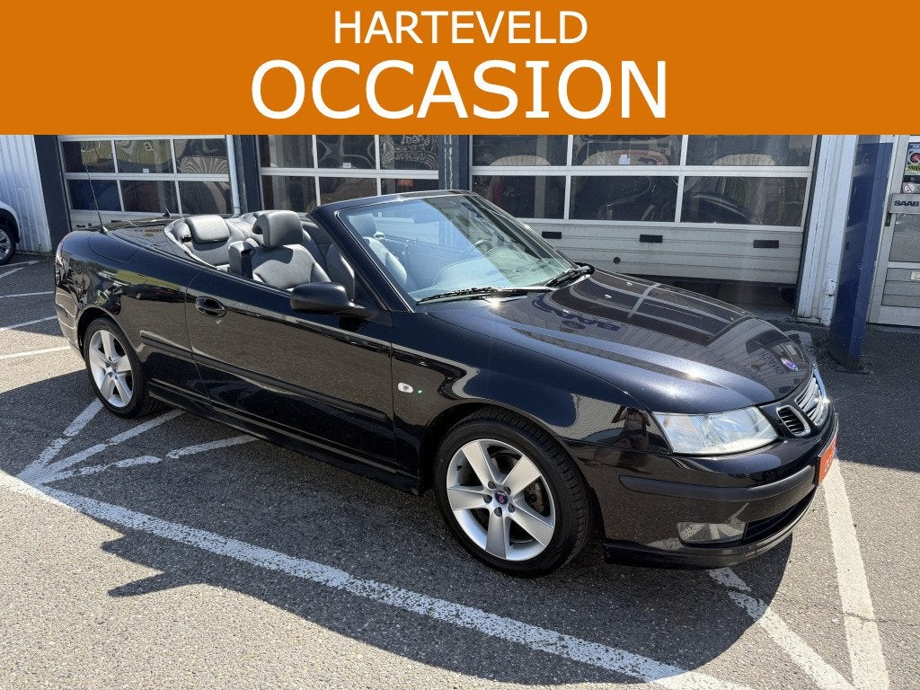 Saab 9-3 Cabrio 1.8t Vector (bj 2007, automaat), Auto's, Gebruikt, 4 cilinders, 4 stoelen, Zwart