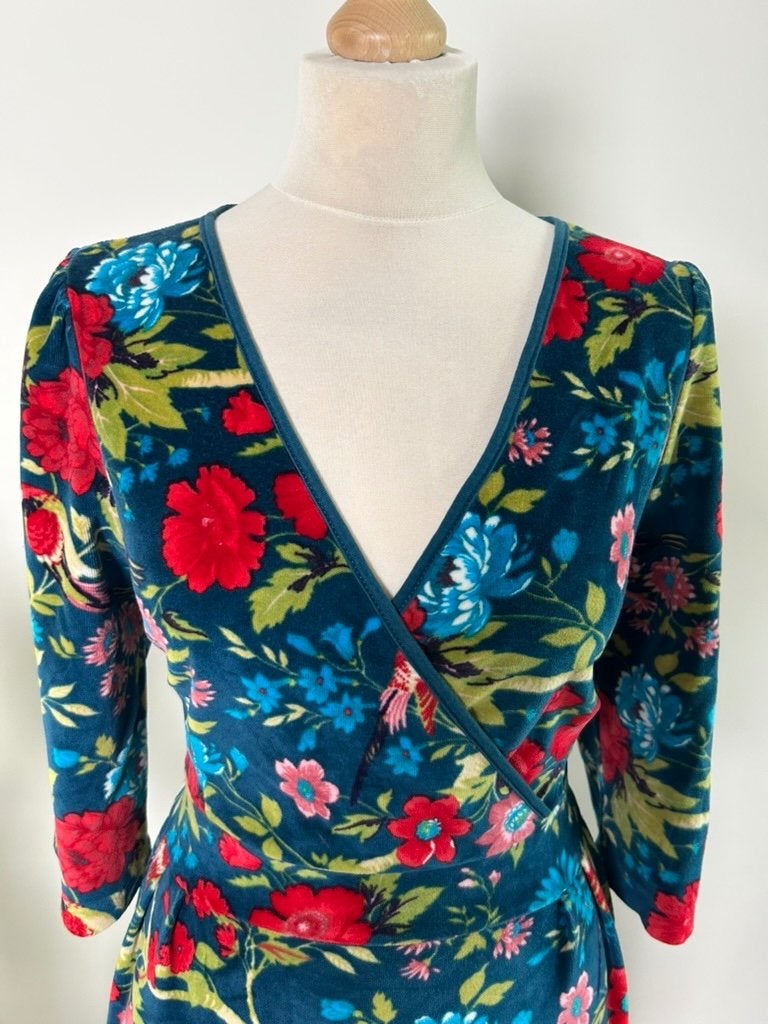 King Louie maat L velvet tulip cross dress 3588, Blauw, Maat 42/44 (L), Ophalen of Verzenden, Zo goed als nieuw