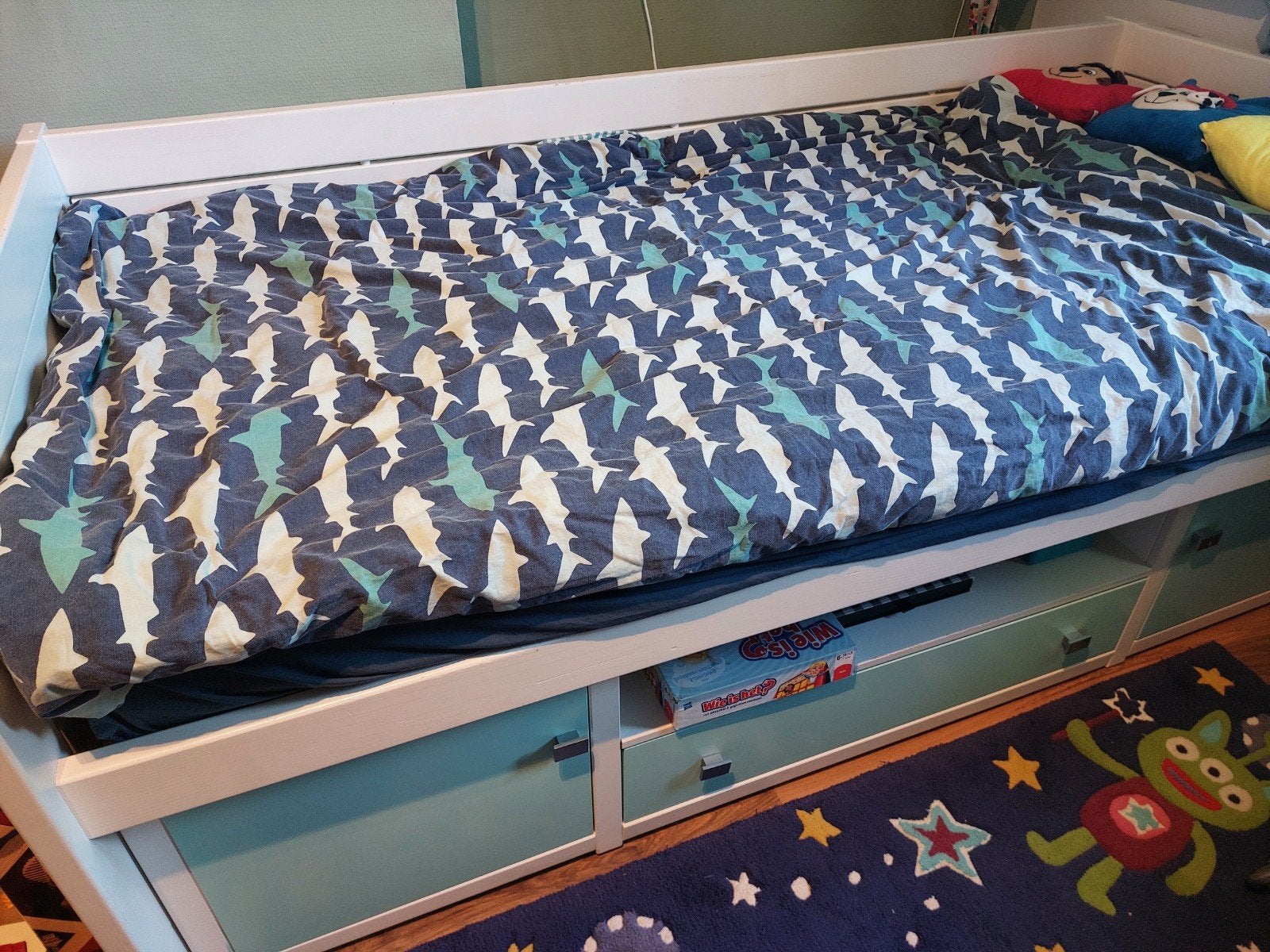 LIFETIME bed met opbergruimte, Gebruikt, 90 cm, Eenpersoons, Wit