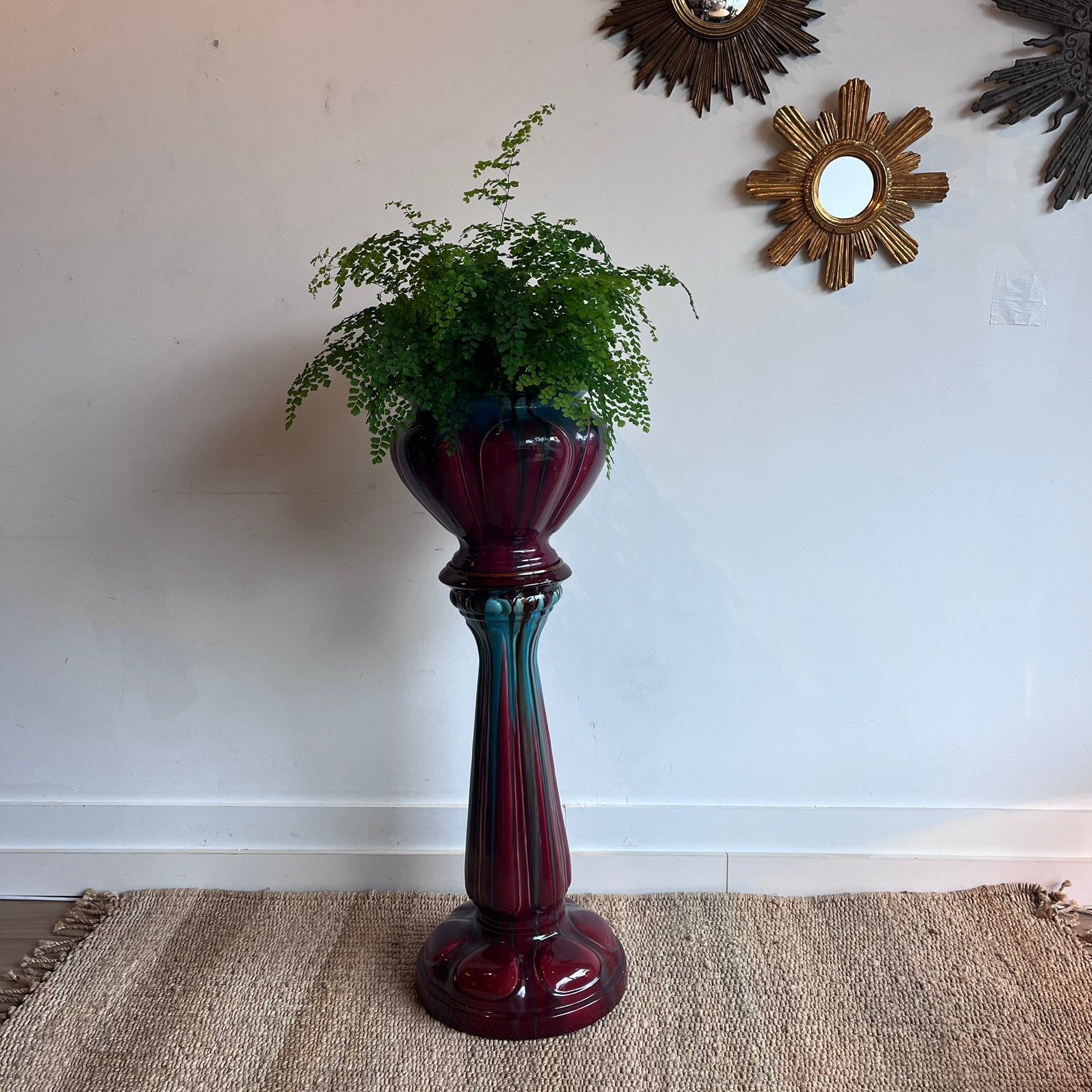 Art Nouveau piedestal zuil met bloempot antiek vintage, Ophalen, Gebruikt, Antiek, X
