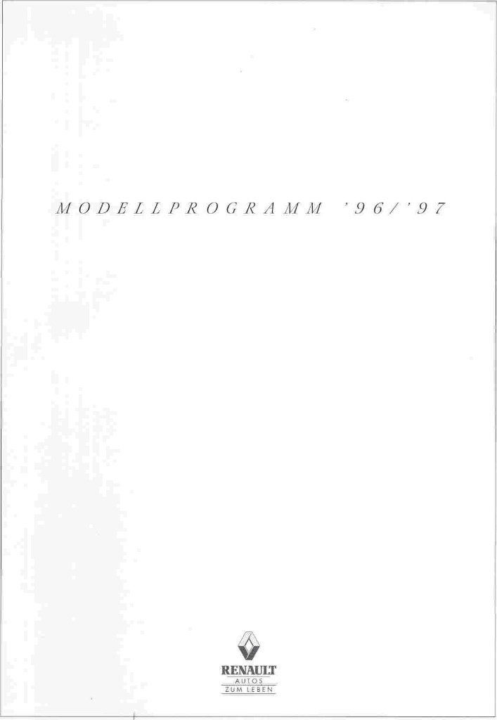 Renault Modellprogramm '96- '97 (okt. 1996) + prijslijst, Ophalen of Verzenden, Nieuw, Renault