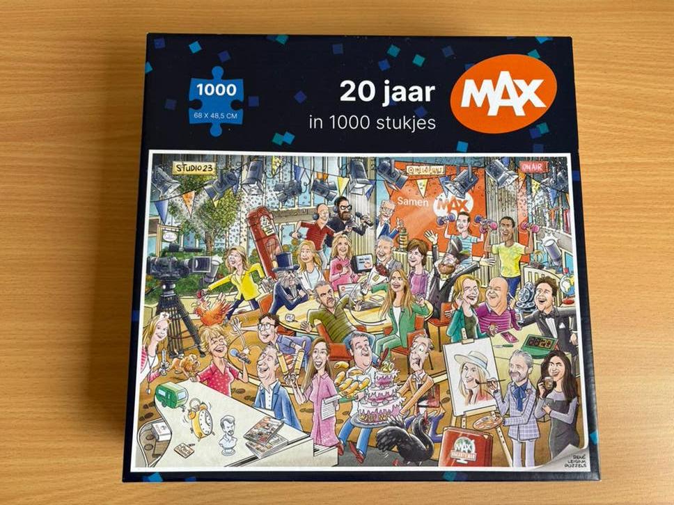 Omroep Max 20 jaar Studio 23 Puzzel 1000 stukjes, Ophalen of Verzenden, 500 t/m 1500 stukjes, Zo goed als nieuw, Legpuzzel