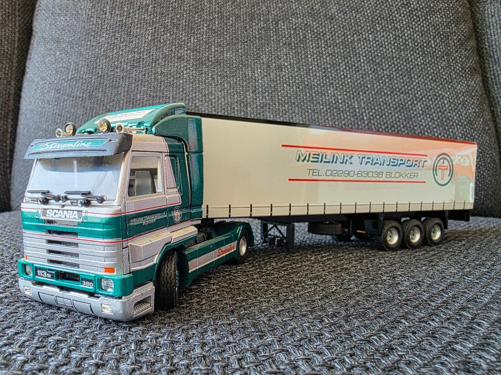 Scania 113m 380 Streamline Meilink Transport  Tekno, Ophalen of Verzenden, Zo goed als nieuw, Bus of Vrachtwagen, Tekno