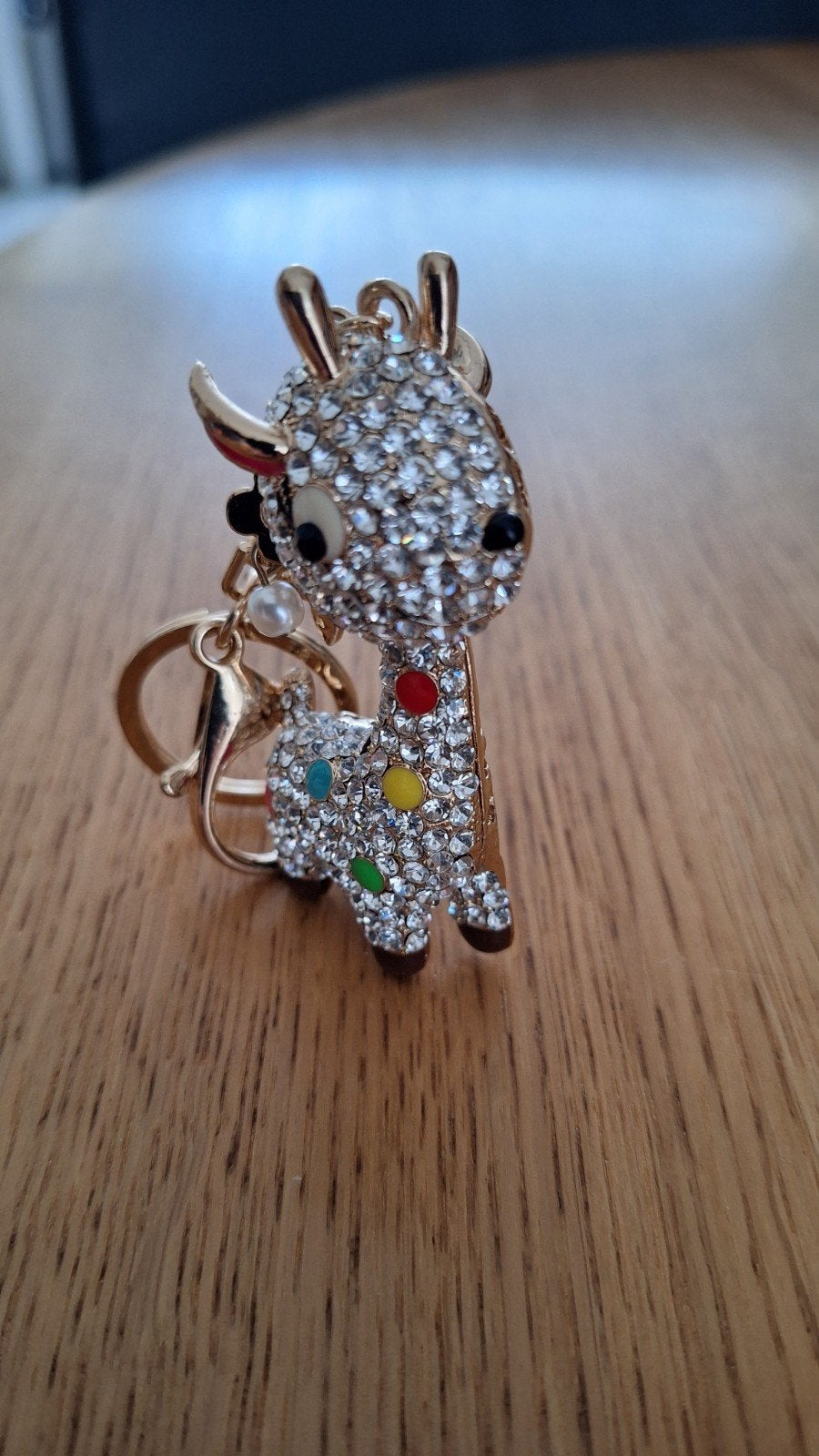 Sleutelhanger Giraffe met Strass Steentjes, Ophalen of Verzenden, Nieuw, Dier of Natuur