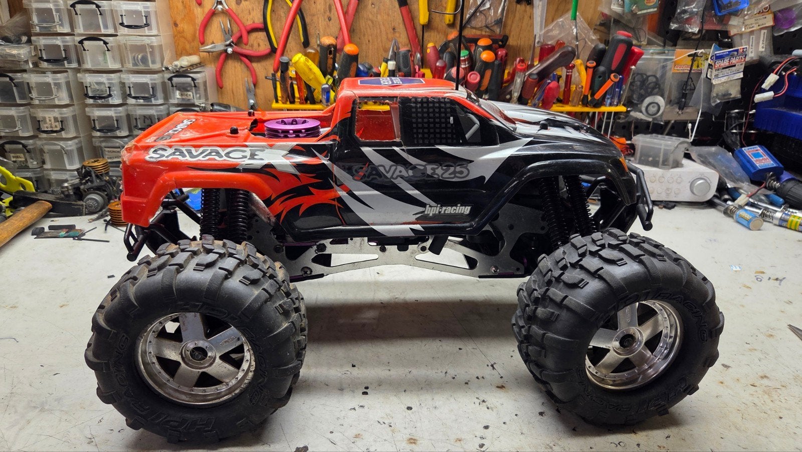 Te koop leuke hpi savage, Gebruikt, Ophalen of Verzenden, Auto onroad, Schaal 1:8