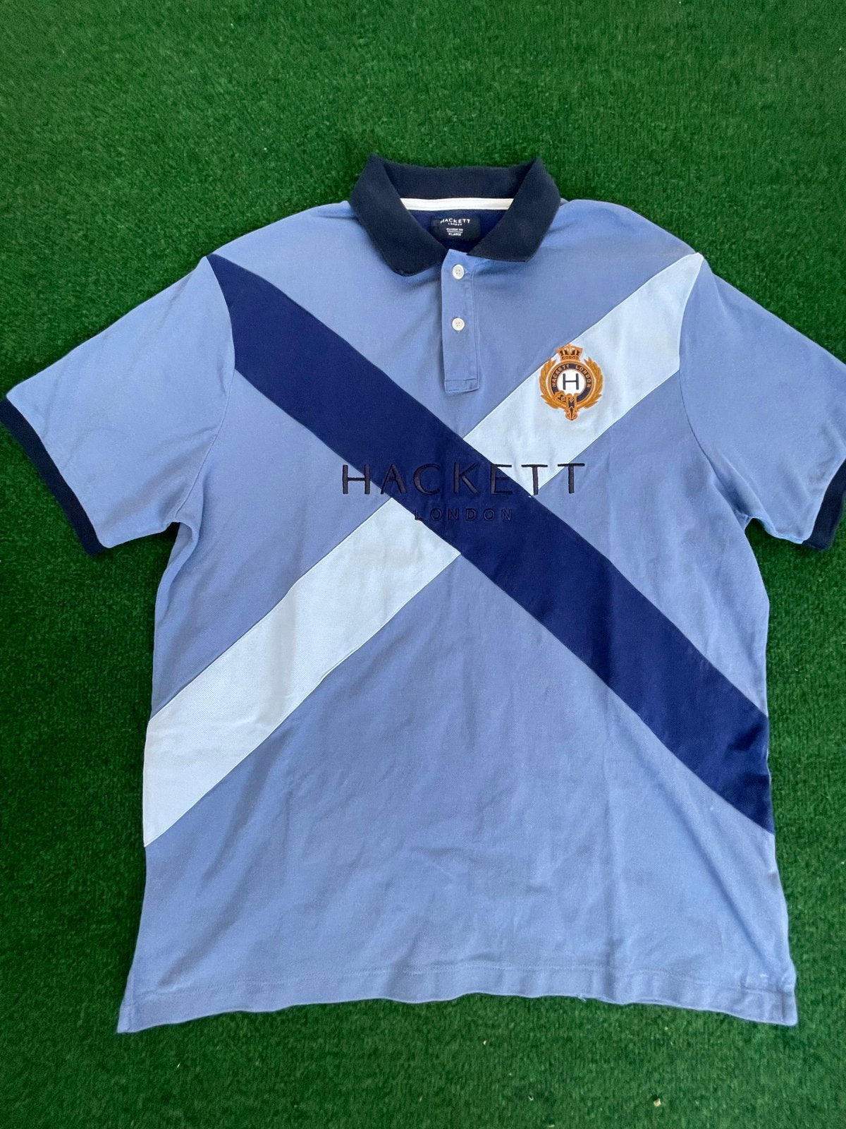 Hackett London Polo Shirt - Blauw - Maat XL, Ophalen of Verzenden, Gedragen, Maat 56/58 (XL), Blauw