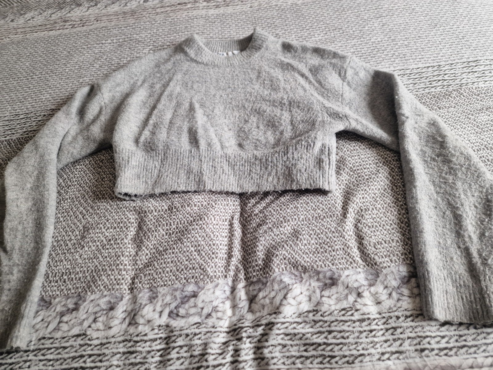 Zara Cropped Trui Maat S - Grijs, Zara, Ophalen of Verzenden, Zo goed als nieuw, Maat 36 (S)