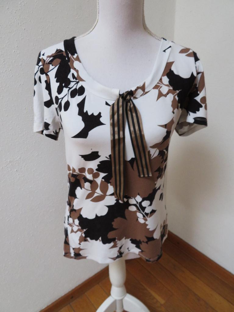 J80 DEVERNOIS shirt wit zwart beige maat 2 = 36, Zwart, Ophalen of Verzenden, Zo goed als nieuw, Korte mouw