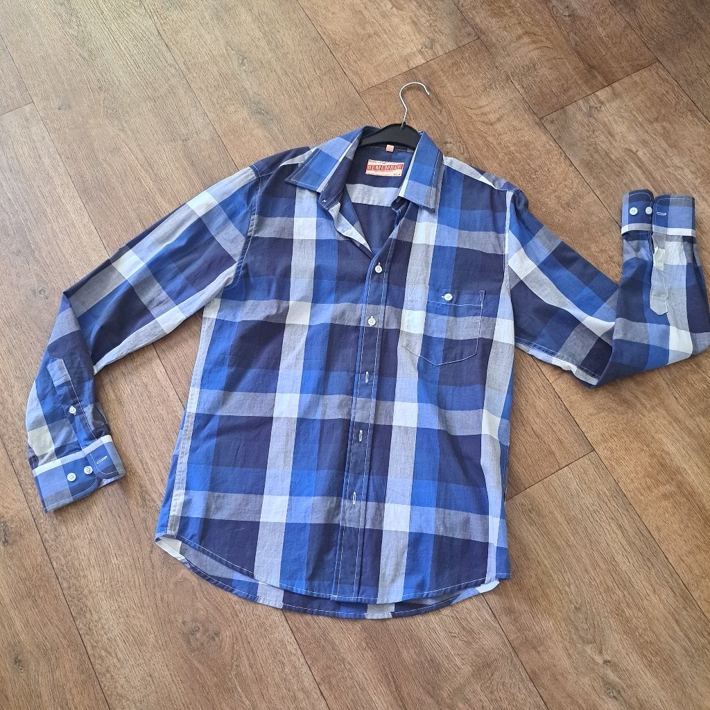 NIEUW blauw geruite blouse mt. M, Kleding | Heren, Blauw, Nieuw, Remember, Halswijdte 39/40 (M)