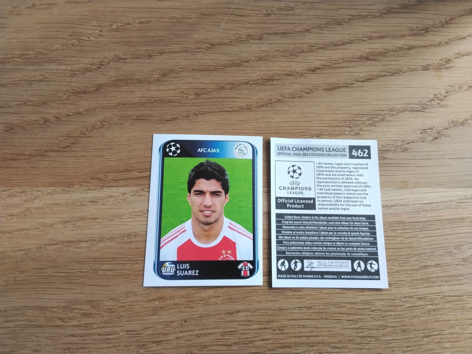 Panini sticker Luis Suarez Champions League 2010/2011, Ophalen of Verzenden, Zo goed als nieuw, Ajax, Poster, Plaatje of Sticker
