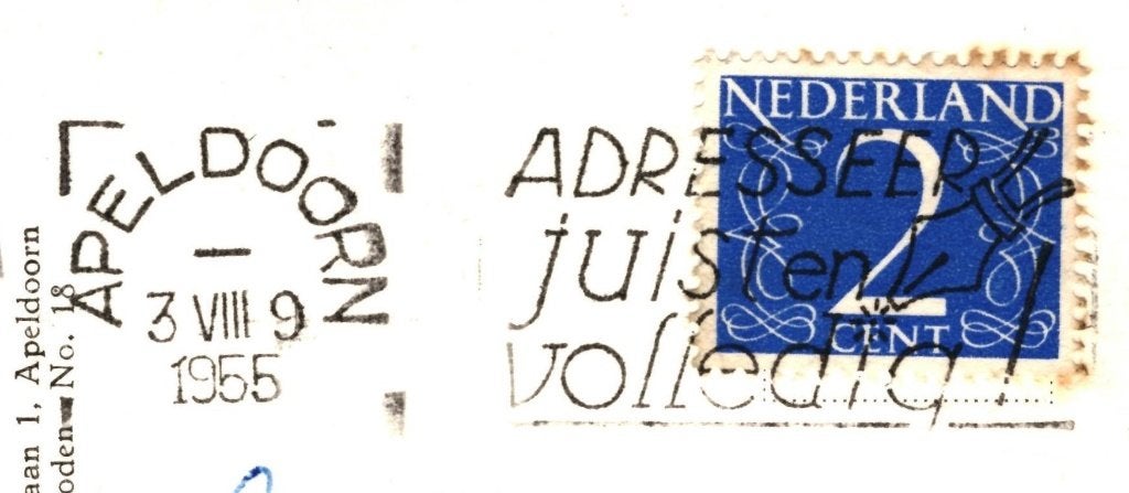 940034	Apeldoorn	Berg en Bos	 	1955	Gelopen, Ophalen of Verzenden, 1940 tot 1960, Gelopen, Gelderland