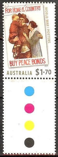 659 Australië 2026 World War I Posters met tab, Verzenden, Gestempeld