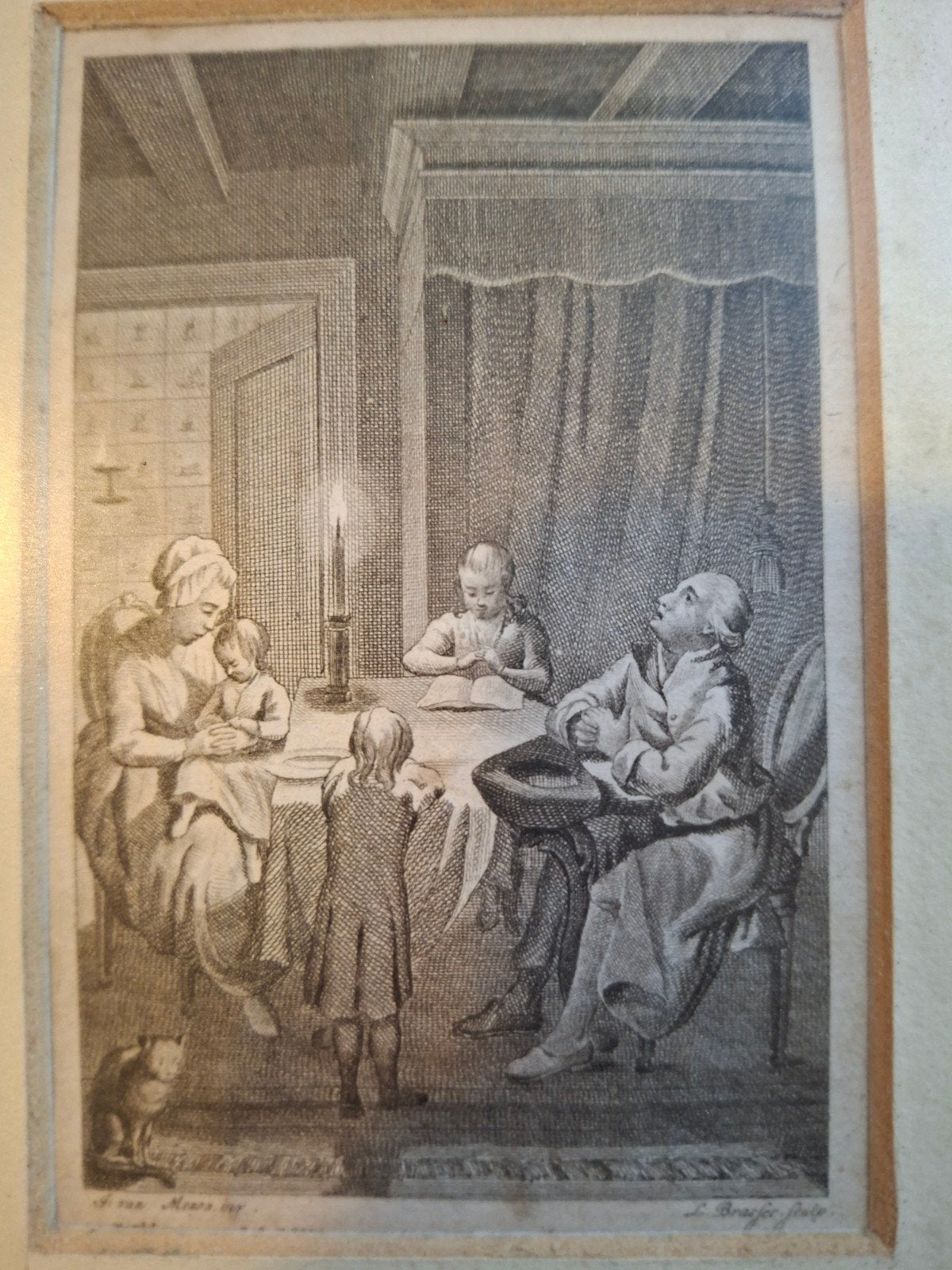 kopergravure ‘Het Avondgebed’  L. Brasser naar F. van Mieris, Verzenden
