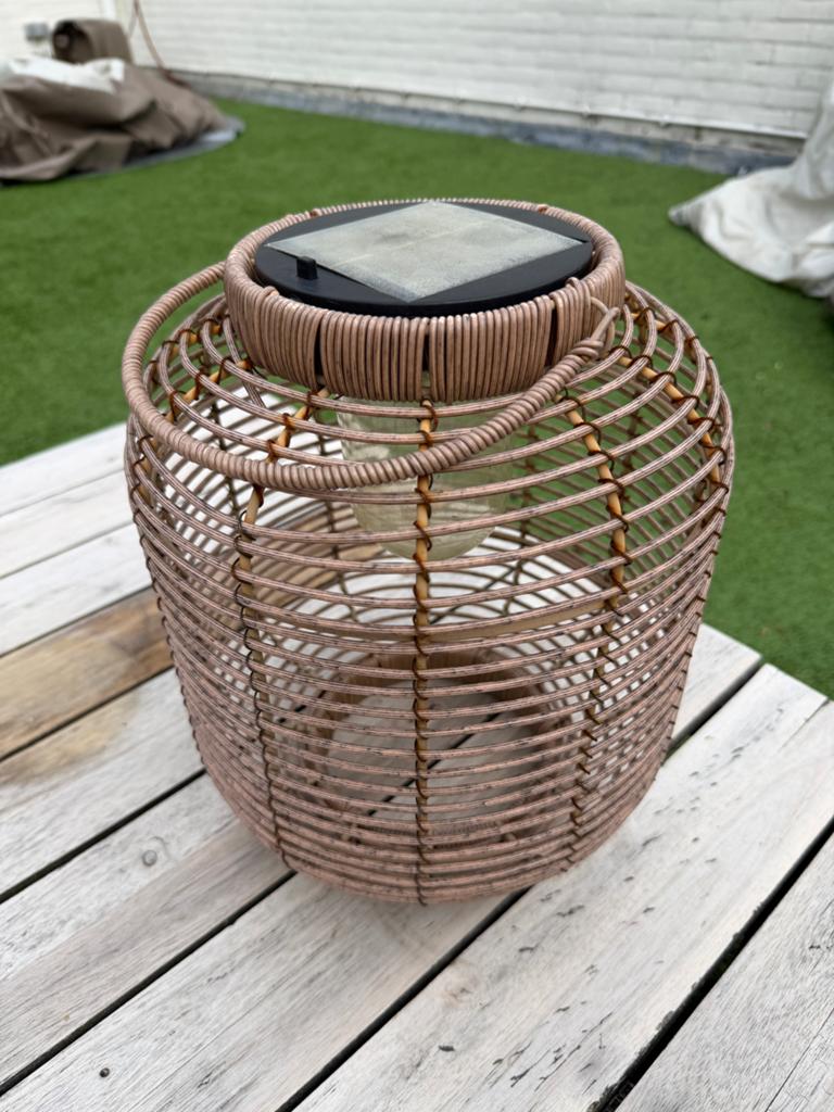 Rotan Solar Lantaarn - Sfeervolle Tuinverlichting, Ophalen, Minder dan 50 watt, Overige typen, Zo goed als nieuw