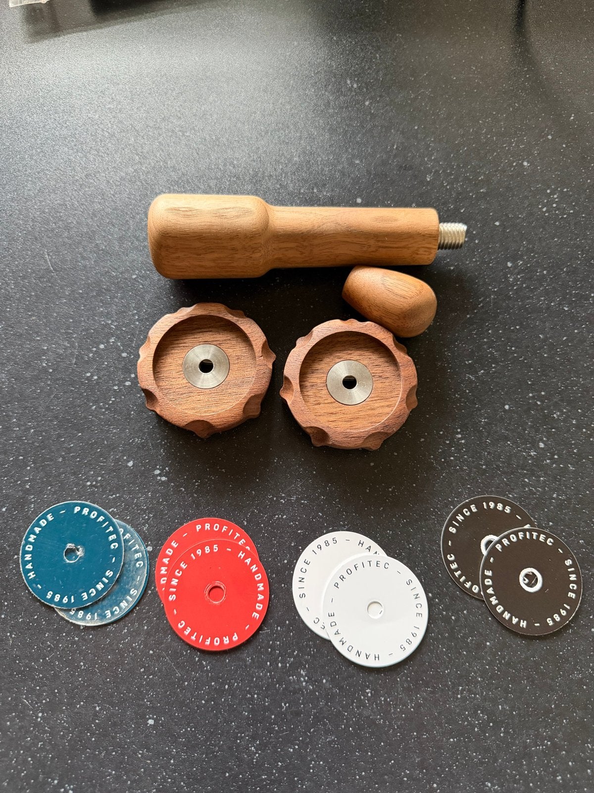 Walnoot Knoppenset Wiedemann Manufaktur Profitec Pro 400, Ophalen, Zo goed als nieuw, Espresso apparaat, Overige typen