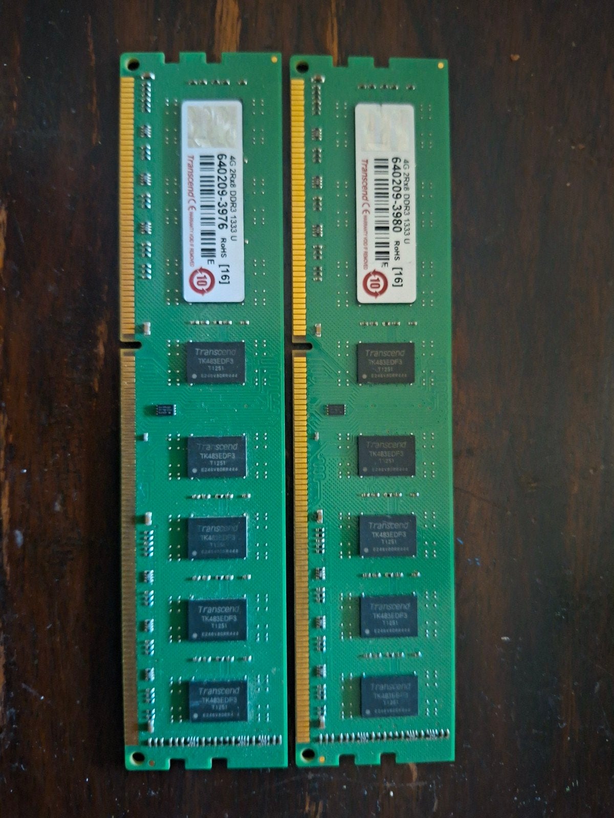 Transcend DDR3 RAM Geheugenmodules (2x 4GB), Gebruikt, Server, DDR3, Ophalen of Verzenden