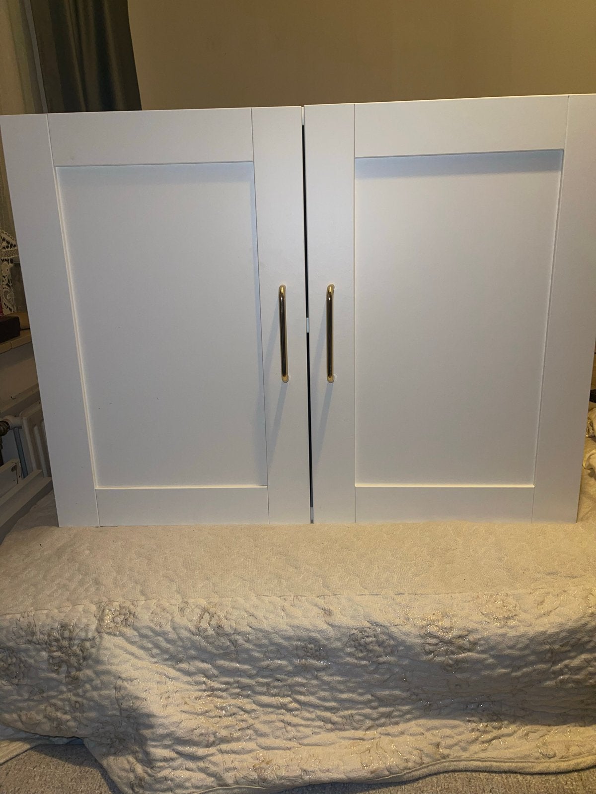 Witte Kastdeuren met Gouden Handgrepen, 200 cm of meer, Zo goed als nieuw, Overige houtsoorten, 50 tot 100 cm