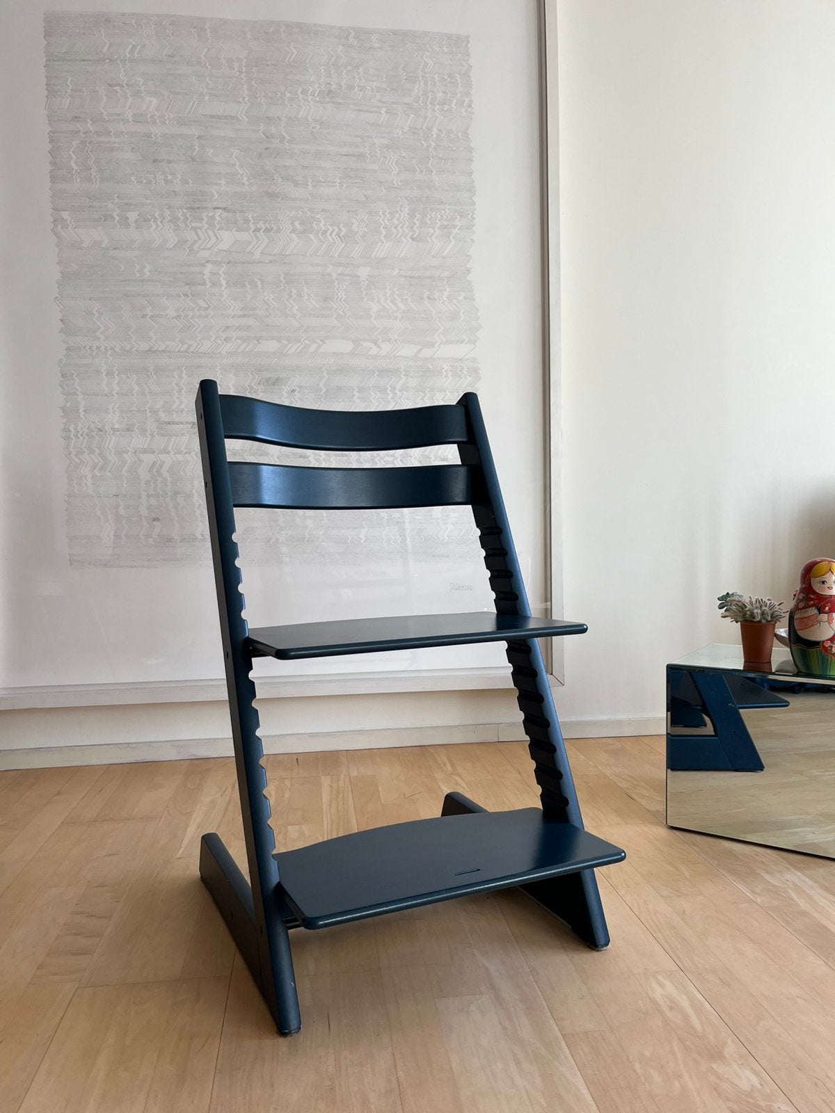 Stokke Tripp trapp kinderstoel met tafelblad en babyset, Kinderen en Baby's, Ophalen, Gebruikt, Meegroeistoel