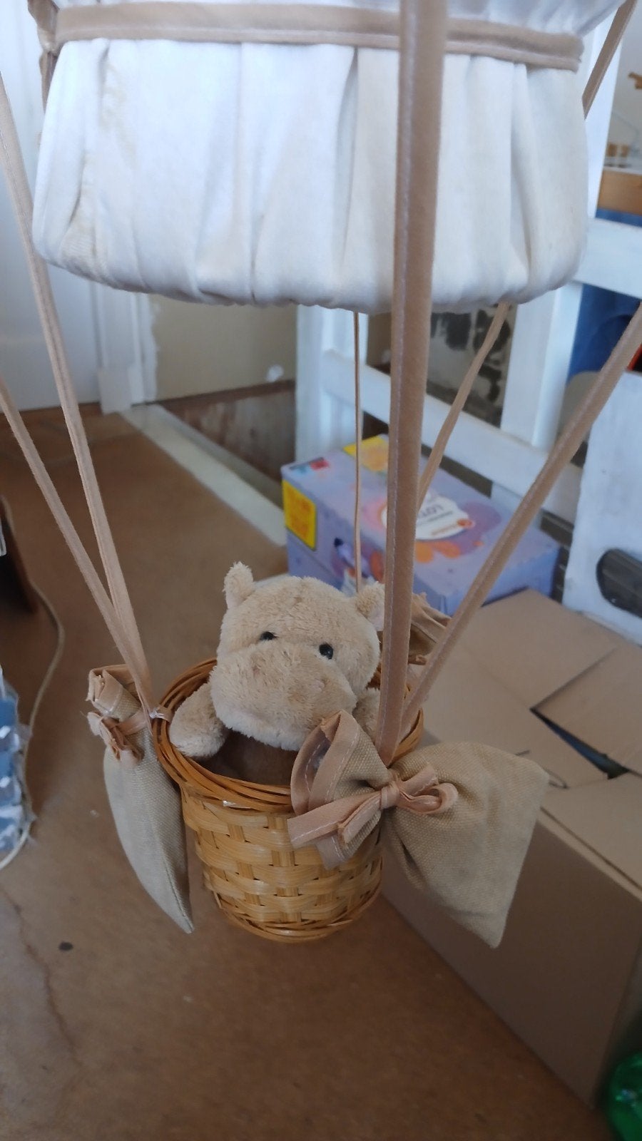 Luchtballon lamp met Nijlpaardje, Kinderen en Baby's, Gebruikt, Overige merken, Ophalen of Verzenden, Wit