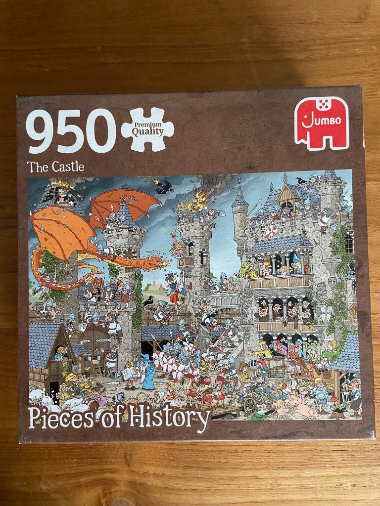 Comic puzzle Jumbo Pieces of history, Ophalen of Verzenden, 500 t/m 1500 stukjes, Gebruikt, Legpuzzel