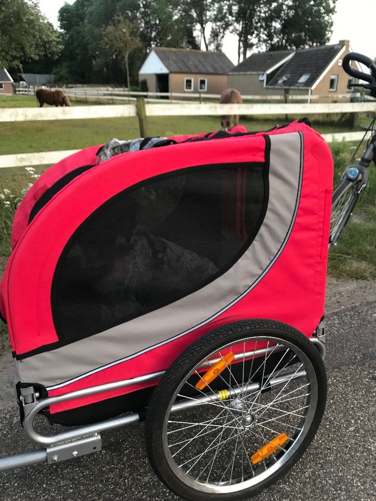 honden fietskar, Fietsen en Brommers, Fietsaccessoires | Aanhangers en Karren, Ophalen, Gebruikt, Opvouwbaar, 20 tot 40 kg
