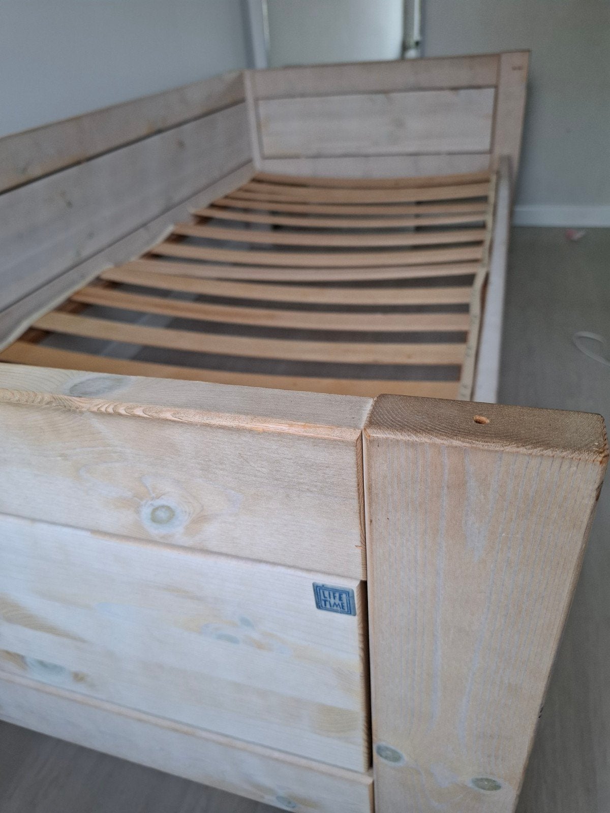 Lifetime whitewash bed 90x200, Ophalen, Gebruikt, 90 cm, Eenpersoons