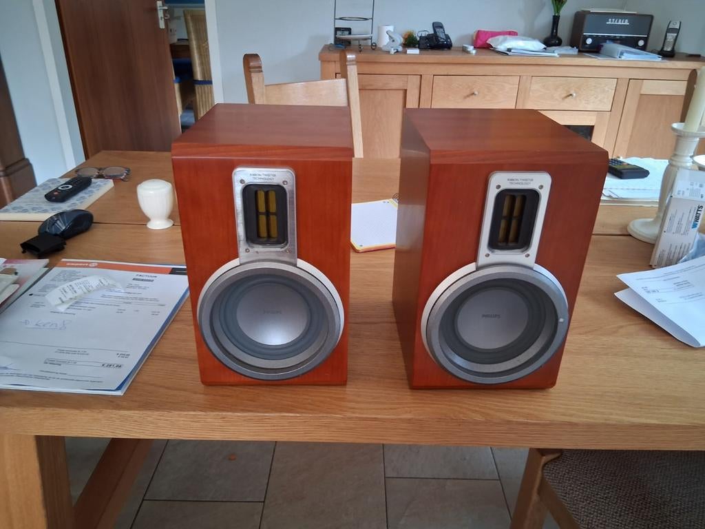 2 philips boxen ribbon tweeter technology MCD 708, Ophalen, Philips, Zo goed als nieuw, 60 tot 120 watt
