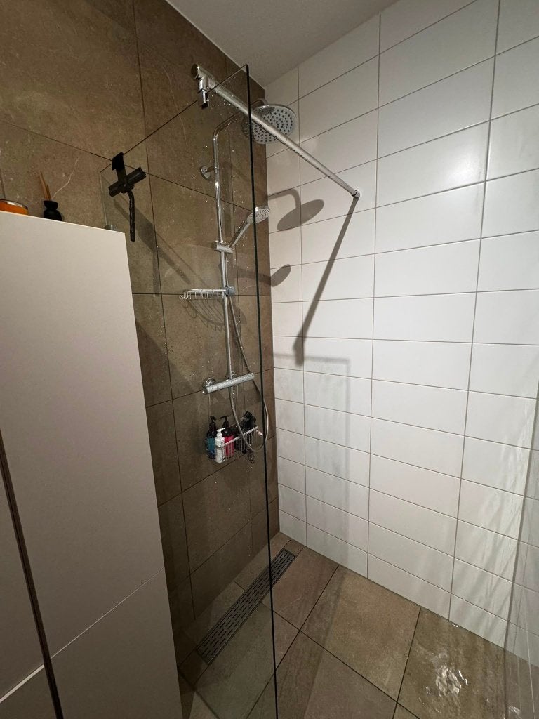 Douchewand (gratis), Ophalen, Gebruikt, Glas, Douche