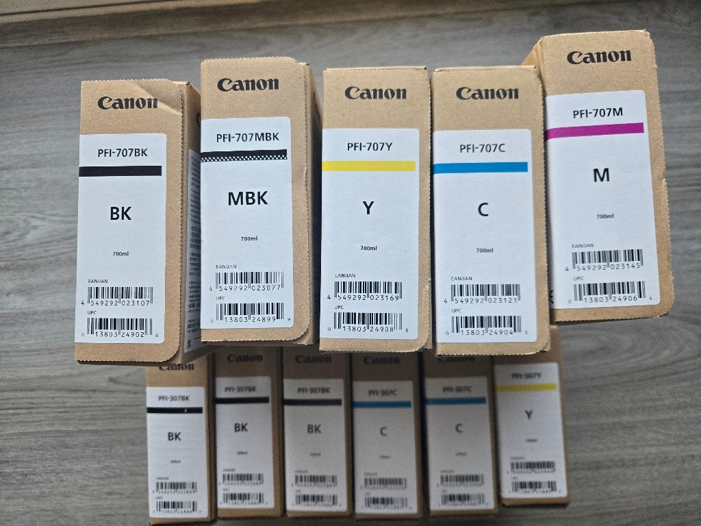 T.e.a.a.! diverse Canon PFI-707 en PFI-307 Inktcartridg, Computers en Software, Ophalen of Verzenden, Nieuw, Cartridge, Canon