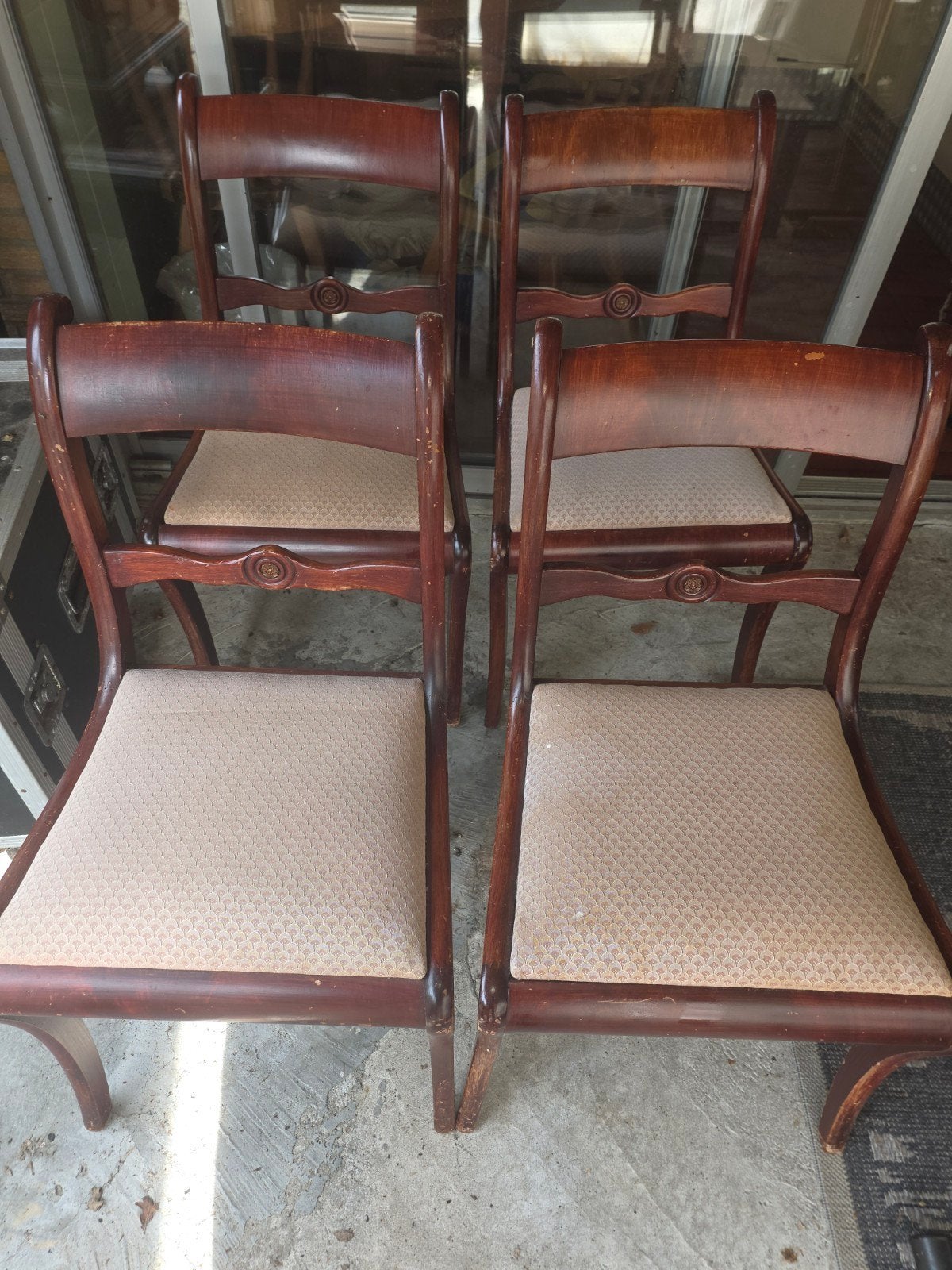 4 antieke biedermeier eetstoelen, Ophalen
