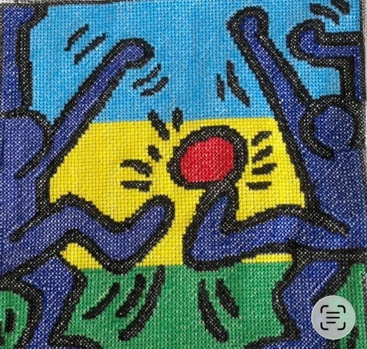 Nieuw Borduurwerk - Keith Haring Stijl, Ophalen of Verzenden, Nieuw, Handborduren, Overige typen
