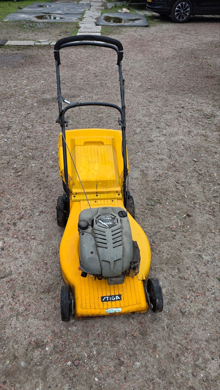 Stiga Benzine Grasmaaier - Gebruikt, Tuin en Terras, Grasmaaiers, Cirkelmaaier, Gebruikt, Stiga, Ophalen of Verzenden