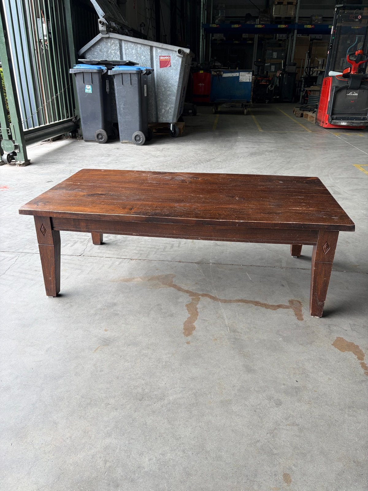 Robuuste houten salontafel - Vintage stijl, Ophalen
