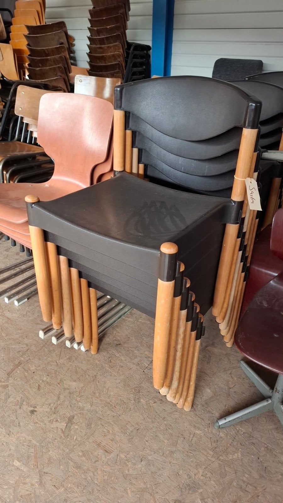 16 casala strax horeca stapelbare partij stoelen design set, Ophalen of Verzenden, Gebruikt, Hout, Vijf, Zes of meer stoelen