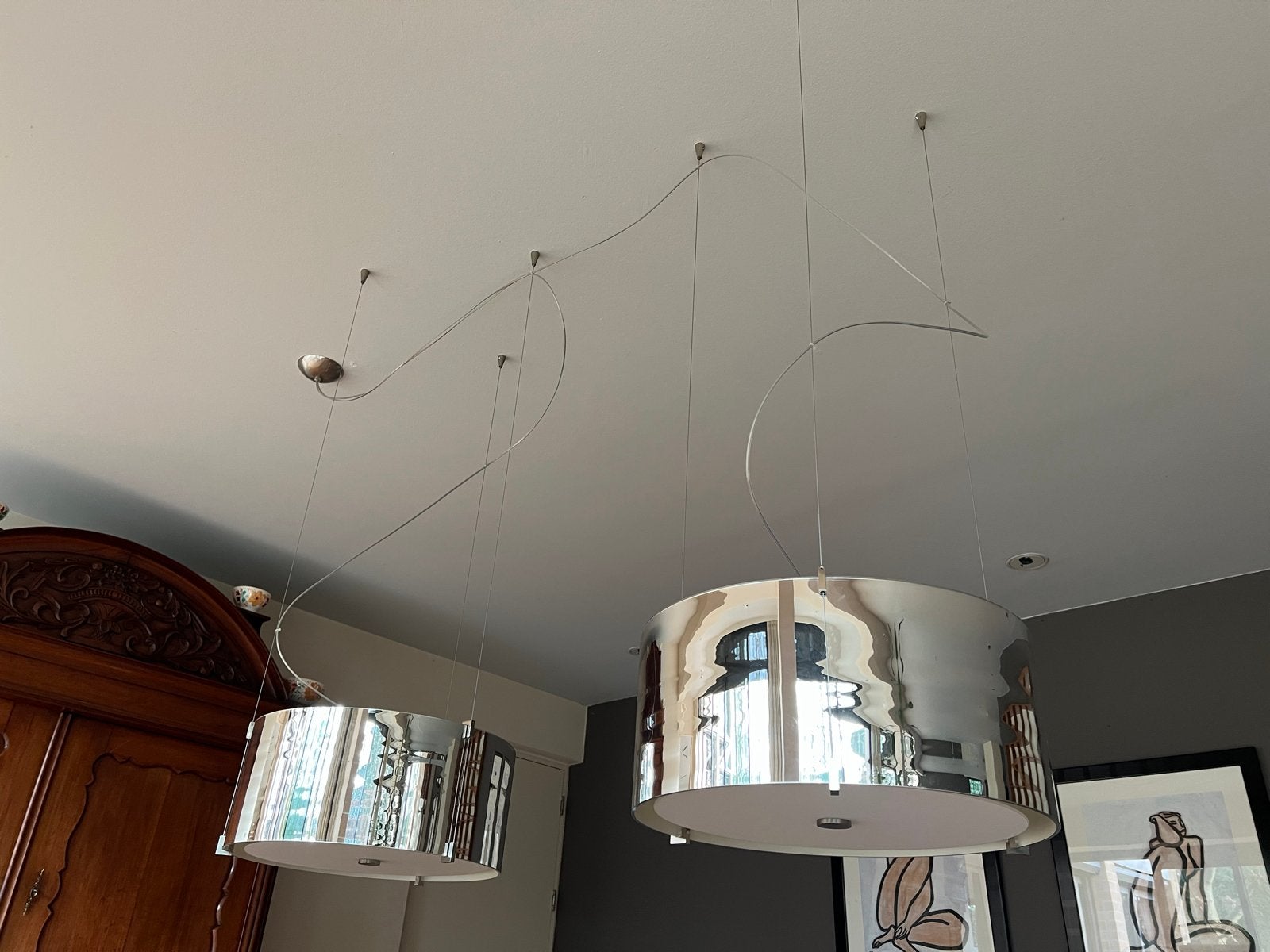 Prandina CPL S7 Hanglampen Chroom - Modern Design, Ophalen, Zo goed als nieuw, Metaal, Overige fittingen