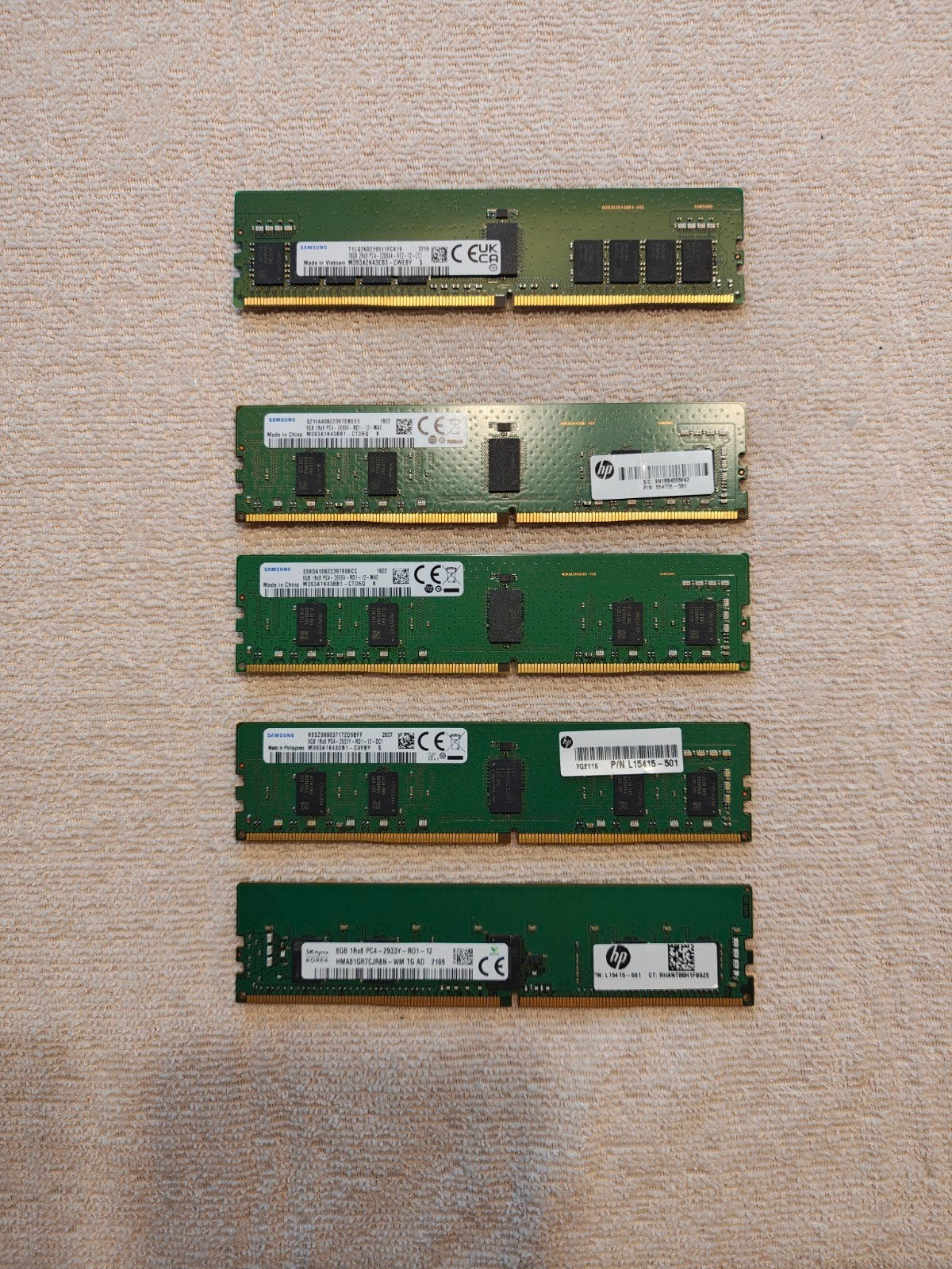 DDR4 ECC Ram 8gb a 2666+ Mhz RDIMM €20 ps, Gebruikt, Server, DDR4, Ophalen of Verzenden