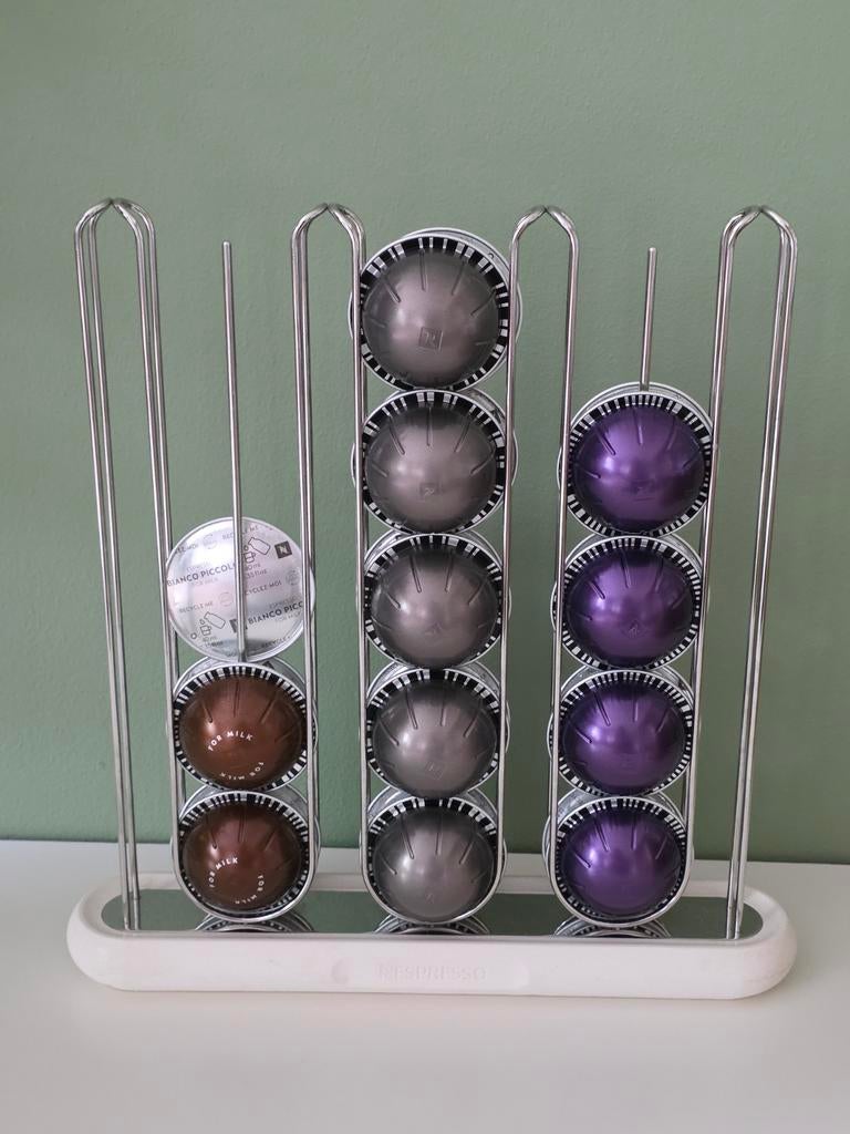 Nespresso Vertuo koffiecup-houder + 110 cups koffie, Ophalen of Verzenden, Nieuw, Nespresso