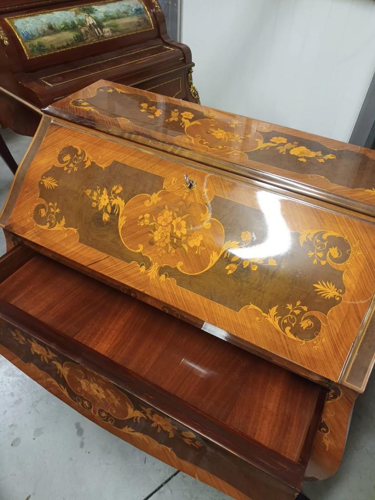 Antiek secretaire met marqueterie en lade, Ophalen