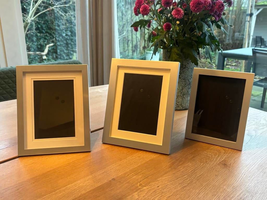 Set van 3 RVS fotolijsten in diverse maten, Ophalen of Verzenden, Zo goed als nieuw