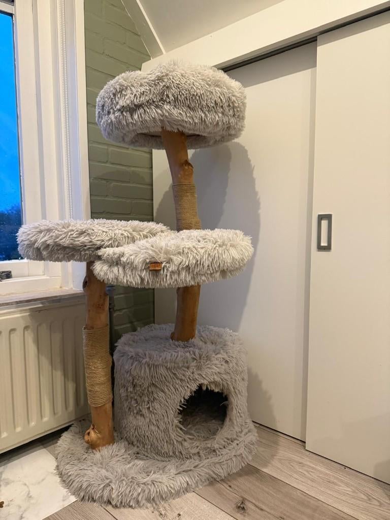 Krabpaal  hout 100 cm Ziza - Designed by Lotte, Ophalen of Verzenden, Zo goed als nieuw, Krabpaal