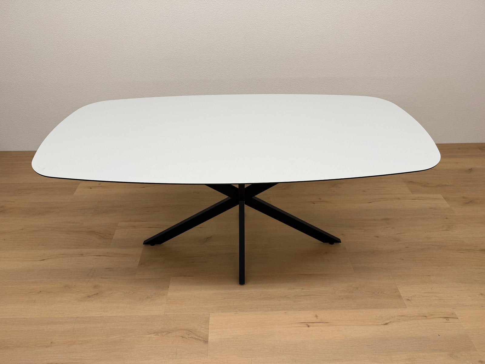 Deens ovale eettafel 180x90 - Grijs HPL - Direct Leverbaar, Huis en Inrichting, Zo goed als nieuw, 150 tot 200 cm, Ovaal, Info@betaalbaar-design.nl