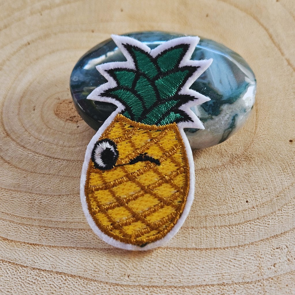 Strijk embleem applicatie Patch ananas knipoog
