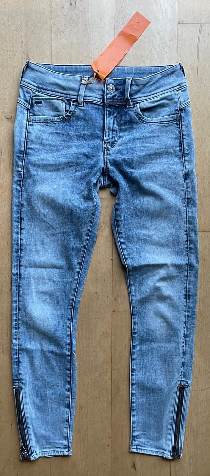 G Star Raw Lynn Zip Skinny jeans W27 L32 rits onderzijde, Ophalen of Verzenden, Zo goed als nieuw, Blauw, W27 (confectie 34) of kleiner