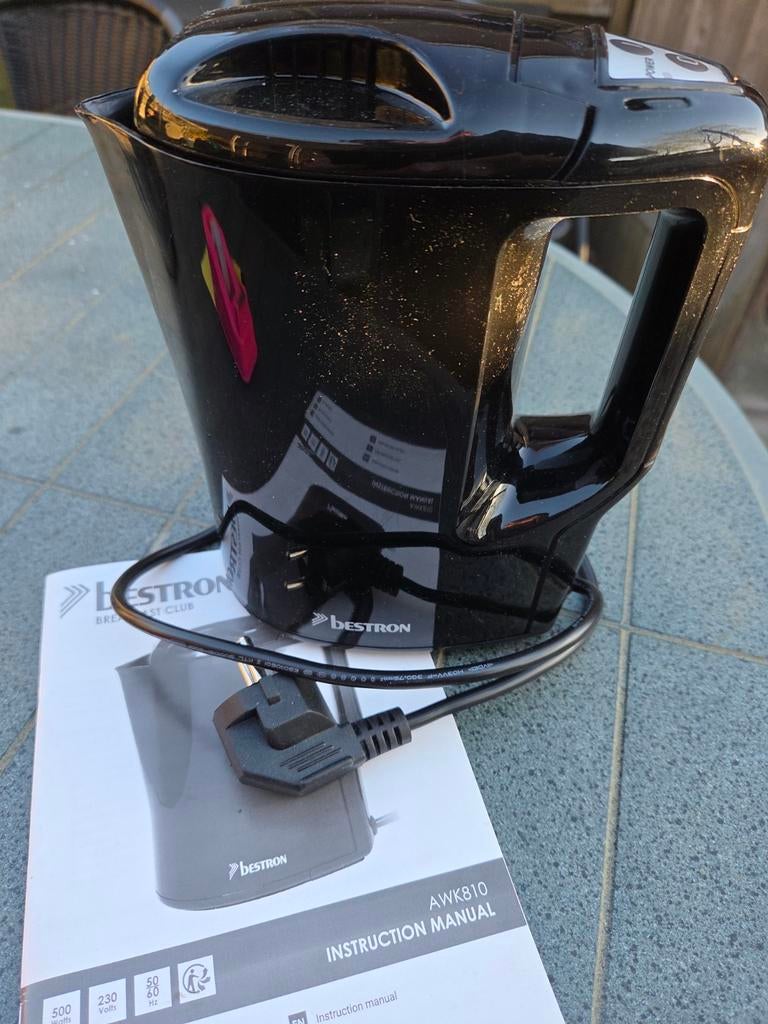 Bestron AWK810 Waterkoker Zwart - Nieuw., Witgoed en Apparatuur, Waterkokers, Minder dan 1 liter, Ophalen of Verzenden, Nieuw