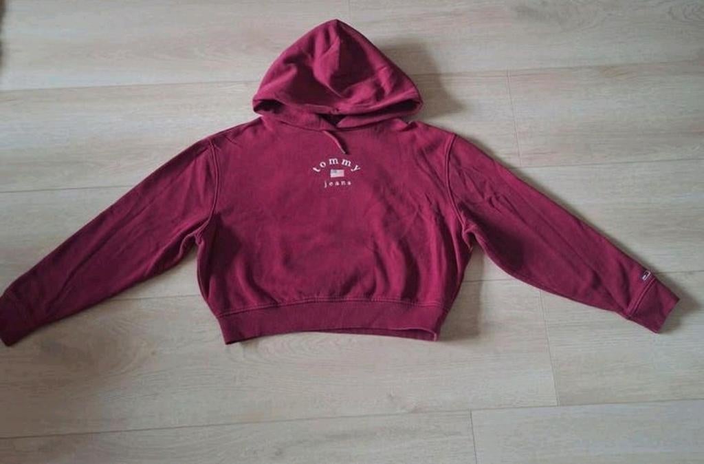 Tommy Hilfiger cropped sweater ZGAN maat M, Maat 38/40 (M), Ophalen of Verzenden, Zo goed als nieuw, Rood