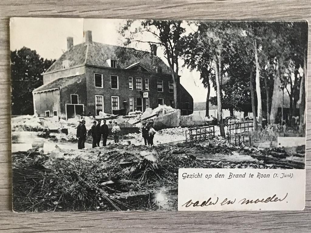 Rhoon Gezicht op den brand 1 juni 1903, Verzamelen, Ansichtkaarten | Nederland, Verzenden, Voor 1920, Gelopen, Zuid-Holland