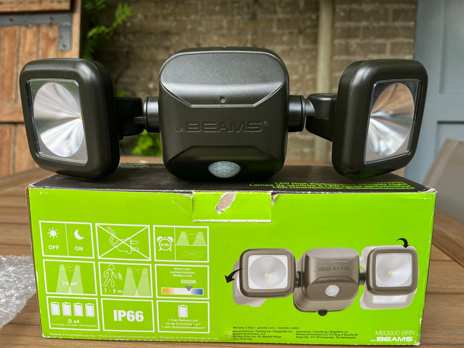NIEUW - Mr. Beams LED Buitenlamp met Bewegingssensor, Tuin en Terras, Minder dan 50 watt, Ophalen of Verzenden, Spots, Bewegingssensor