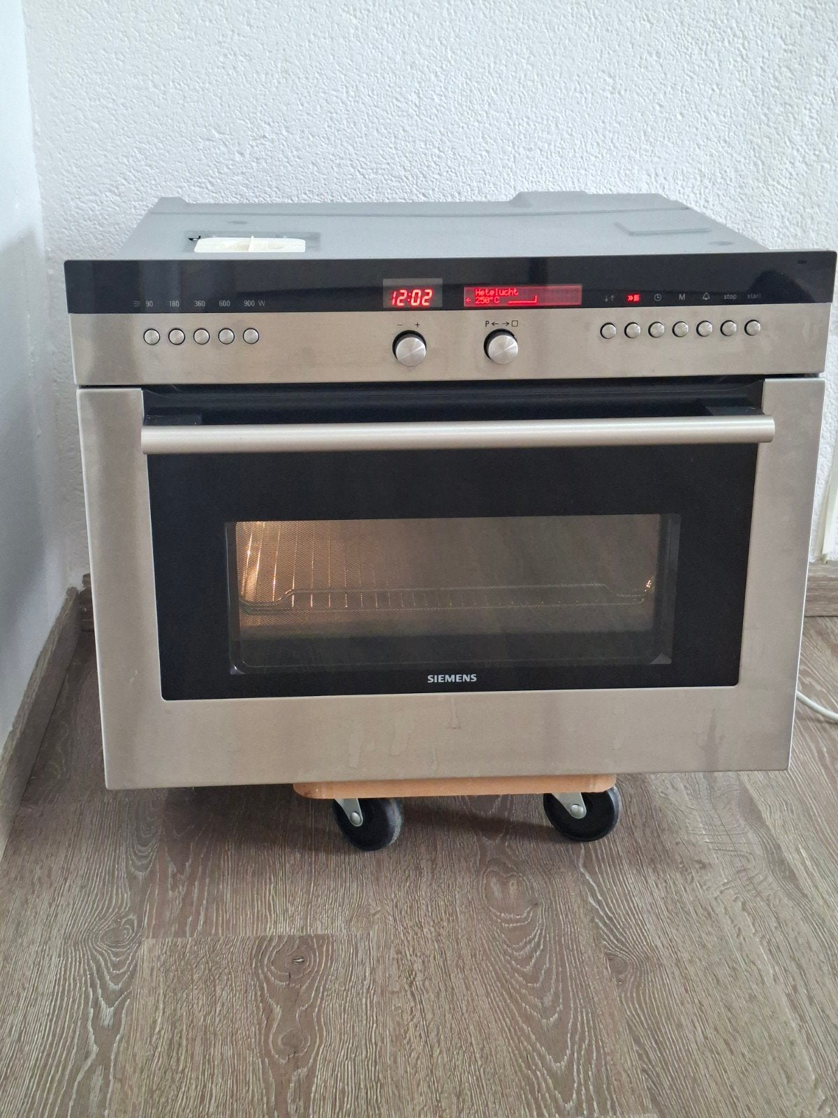 Siemens combi oven met magnetron, Gebruikt, Hete lucht, 60 cm of meer, Ophalen of Verzenden